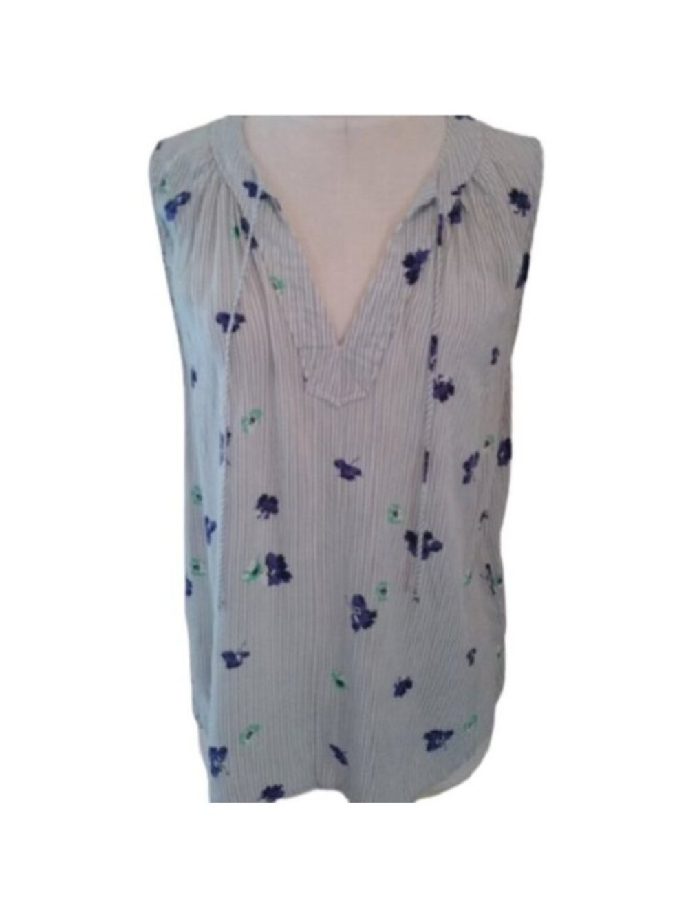 Old Navy Women's Floral Sleeveless Blouse, Olive/White/Purple, Size Large